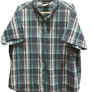 Columbia plaid short sleeved button front shirt XXL.